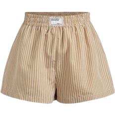 Shein Womens Casual Striped Letter Print Elastic Waist Shorts Summer