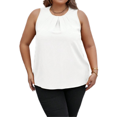 Shein Plus Solid Sleeveless Blouse