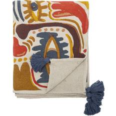 Bloomingville Plaid Horus Orange Recycled Cotton Blankets Orange (160x130cm)