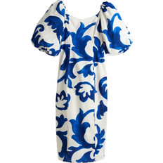H&M Ladies Blue Balloon-sleeved dress