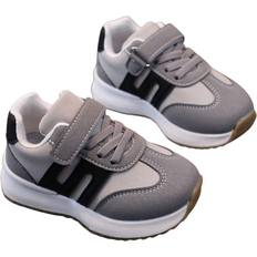 Shein pair Unisex PU Sports Shoes With Hook And Loop Strap Fashionable And Comfortable For Everyday Wear Childrens Shoes