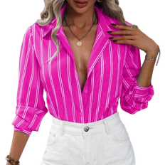 Shein Fashionable Striped Long Sleeve Shirt - Women's