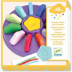 Djeco 12 Flower Crayons for Toddlers