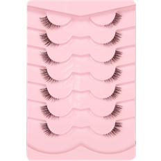 Shein Himirell 7pairs Cat Eye Cross And Transparent Stem Short Style Natural False Eyelashes, Essential For Daily Makeup