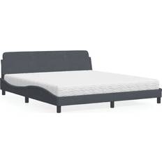 vidaXL med madrass mörkgrå Ramsäng 185x218cm
