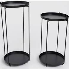 OHS Set Of 2 Metal - Black Bedside Table 26x26cm 2pcs