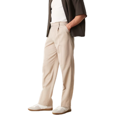 ASOS DESIGN Smart Wide Leg Trousers With Front Pleat - Stone