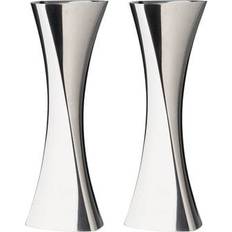 Silver ljusstakar 2 pack Spring Copenhagen Curves Ljusstake Rostfritt Stål 19 cm 2-pack Ljusstake 19cm 2st