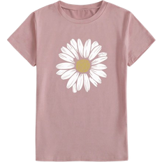 Shein Flower Printed Short Sleeve TShirt Womens Casual Floral Print Round Neck Tee