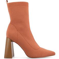 Journee Collection Women's Noralinn Heeled Stretch Knit Booties