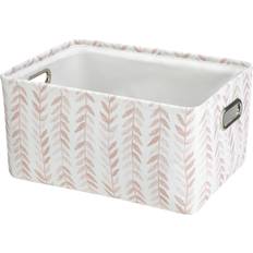 Mainstays Mainstays Pink Blush Leaf Canvas Storage with Handles Basket 15"