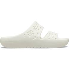 Crocs Klassiska Blommiga Urskurna Sandaler - White