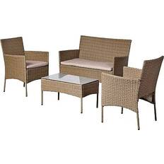 Ravello - Natur Loungesæt, 1 borde inkl. 2 stole & 1 sofaer