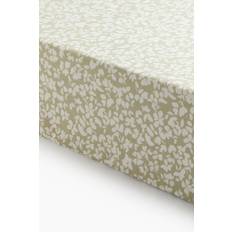 H&M Patterned Cotton Fitted DOUBLE Bed Sheet Green, White (200x140cm)
