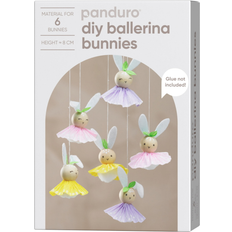 Panduro Hobby DIY-kit Ballerina Bunnies påskpyssel för söta 6 ballerina-kaniner