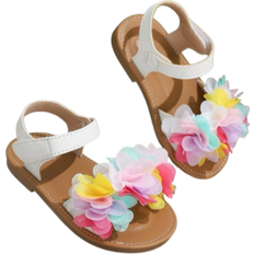 Shein Girls Summer Sandals New Fashion Cute Floral Design Open Toe Flat Princess Sandals For Children