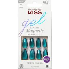 Kiss Gel Fantasy Magnetic Medium Coffin Sculpted Gel Nails Glossy Count 28-pack