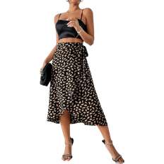 Shein All Over Print Tie Side Wrap Skirt