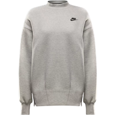 Nike Sportswear Tech Fleece Women's Oversized Crew-Neck Sweatshirt - Light Grey/Heather/Black