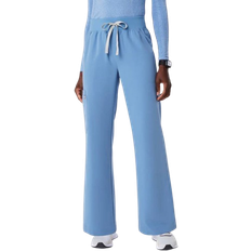 Figs Womens Ceil Blue Waisted Isabel Wide Leg Petite Scrub Pant