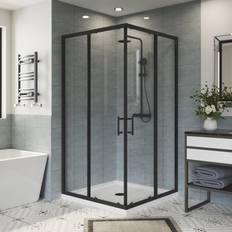 Aquariss Square Corner Entry Enclosure Matt Black 1000x1000 1000x1900mm