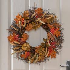 OHS Autumn Harvest Wreath 50 cm Brown Orange Christmas Decoration