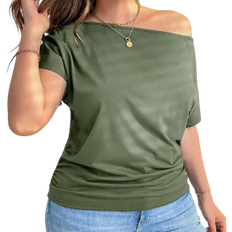 Shein Plus Womens Summer Casual Loose Off Shoulder Black Comfortable Tops TShirts Summer Womens Clothes Cute Summer TopsGoing Out TopsTeacher ClothesCu