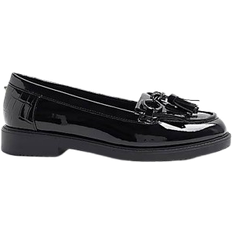 River Island Womens Black Wide Fit Tassel Patent Loafers Wide Fit
