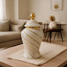 Eadl Gold Swirl Ginger Jar Large Dekoration