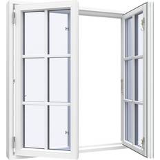 Sparvinduer BH0212 Aluminium, Træ Sidehængt vindue Vindue med 2-lags glas 82x67cm