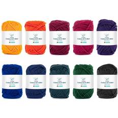 Hobbii Cotton 8/4 Mini Color Pack Dark Rainbow 04