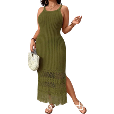 Shein Texturiertes Patchwork Cut Out Große Größen Strickkleid