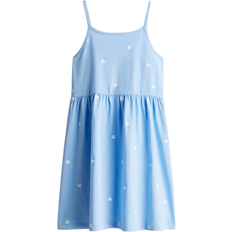 Kinderbekleidung H&M Cotton Jersey Dress - Light Blue/Hearts