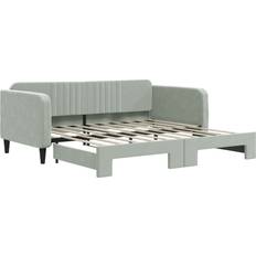 VidaXL Dagbäddar Soffor vidaXL Dagbädd Utdragbar Ljusgrå 90 x 190 cm Soffa 213cm