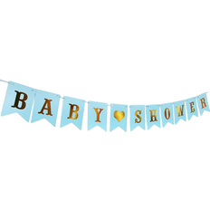 Shein set Paper Pull Flag Minimalist Letter Graphic Hanging Flag For Baby Shower Party Decoration