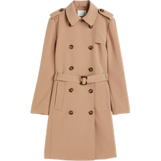 H&M Dame Beige Dobbeltspent trenchcoat