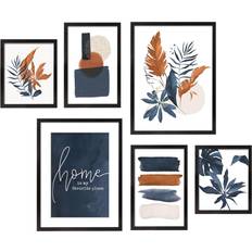 ArtbyHannah Wall for Living Room 6 Pieces Framed Art 11x14" 6pcs