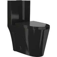 Swiss Madison St. Tropez One Piece Elongated Toilet Vortex Flush in Glossy Black 1.1/1.6 gpf