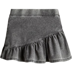 H&M Flounced Denim Look Skirt - Denim Grey (1252571002)