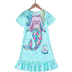 Nightgowns on sale Shein Young Girl Mermaid Printed Nightgown Home Clothes