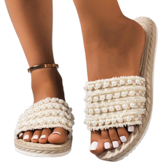 Shein Stylische Vintage Perlen Sandalen für Frauen, perfekt für Outdoor- und Freizeitanlässe