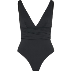 Plunge Wrap Shaping Swimsuit - Black