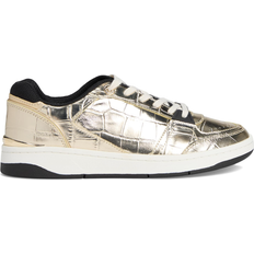 Michael Kors Rebel Metallic Crocodile Embossed Leather Gold