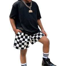 Shein 2pcs/Set Young Boys' Casual College Style Comfortable Fashionable Practical Versatile Soft Comfortable Cool Street Graffiti Hand-Painted Breathable &