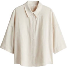 Skjortor H&M Linen Mix Shirt - Light Beige