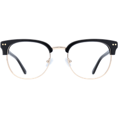 Clubmaster Glasses & Reading Glasses London Retro Black Square Metal Eyeglasses Full Rim Medium
