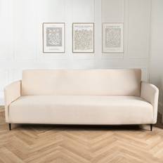 OHS Boucle 2 Seater Couch Chair Protector, Cream - One Size Loose Sofa Cover Beige (185x145cm)