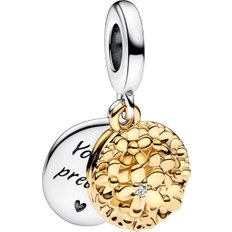 Pandora My Zweifarbiges Gänseblümchen Doppelter Charm-Anhänger silber