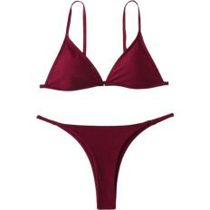 Shein Womens Solid Color Sexy Bikini Set For Summer Beach TwoPiece Swimsuit