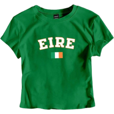 Shein Womens EIRE Flag Green Cropped TShirt